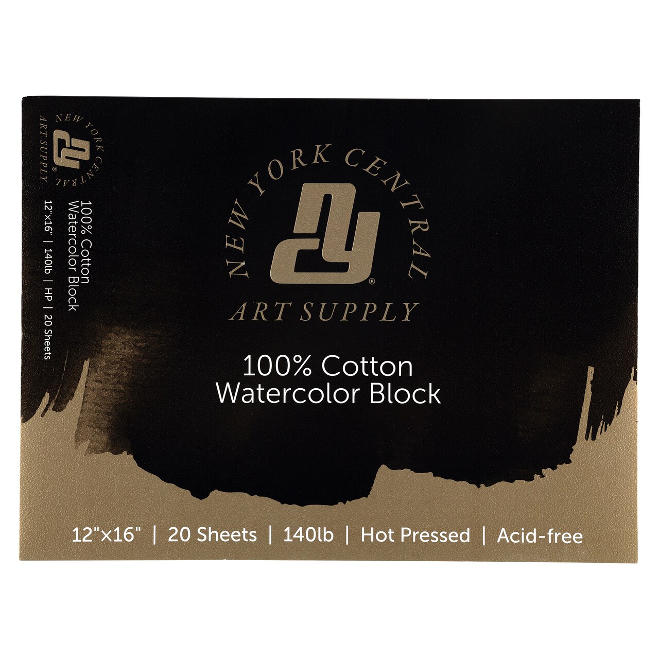 New York Central Watercolor Paper - 140 lb. Hot Press - 100% Cotton, Acid-Free, Archival Quality, Bright White Watercolor Paper Pad for Wet & Dry Media